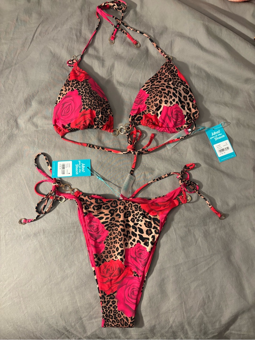 Seatonic - Bikini Set in Cheetah Rose Print